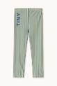 Dječje tajice Tinycottons STRIPES SHINY LEGGINGS AW25.331 zelena AW25