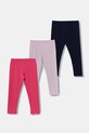 United Colors of Benetton legginsy dziecięce 3-pack z elastanem różowy 3MT1GF055.P.seasonal