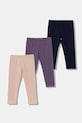 United Colors of Benetton legginsy dziecięce 3-pack z elastanem fioletowy 3MT1GF055.P.seasonal