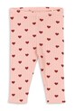 Konges Sløjd legginsy bawełniane dziecięce MINNIE PANTS GOTS wzorzyste różowy KS104515.9BYA