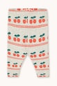 Dětské bavlněné legíny Tinycottons CHERRY PATTERN RIB BABY PANT pletenina bílá AW25.222