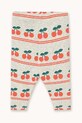 Tinycottons legginsy bawełniane niemowlęce CHERRY PATTERN RIB BABY PANT AW25.222 biały AW25