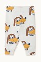 Tinycottons legginsy bawełniane niemowlęce DOGS RIB BABY PANT wzorzyste biały AW25.244