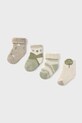 Mayoral Newborn skarpetki dziecięce 4-pack zielony 9917.1A.Newborn.9BYA