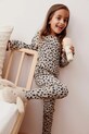 Liewood legginsy dziecięce Marien Printed Rib Leggings wzorzyste beżowy LW20353.9BYA