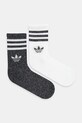 Носки adidas Originals 3-Stripes 2 шт длинные носки чёрный JV6049