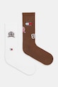 Κάλτσες Tommy Jeans 2-pack ψηλές κάλτσες καφέ 701236470