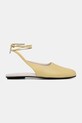 Calvin Klein balerini de piele BALLERINA SLING BACK LTH galben HW0HW02655