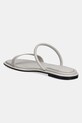 Obuwie Calvin Klein klapki skórzane FLAT SANDAL SQUARED 2-BAR LTH HW0HW02532 szary