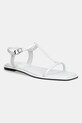 Kožne sandale Calvin Klein FLAT SANDAL SQUARED BUCKLE LTH ostalo bijela HW0HW02556
