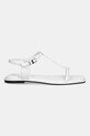 Calvin Klein sandały skórzane FLAT SANDAL SQUARED BUCKLE LTH HW0HW02556 biały AW25