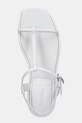 Calvin Klein sandały skórzane FLAT SANDAL SQUARED BUCKLE LTH biały HW0HW02556