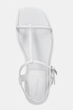 Шкіряні сандалі Calvin Klein FLAT SANDAL SQUARED BUCKLE LTH білий HW0HW02556