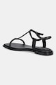 Boty Kožené sandály Calvin Klein FLAT SANDAL SQUARED BUCKLE LTH HW0HW02556 černá