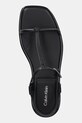 Kožené sandály Calvin Klein FLAT SANDAL SQUARED BUCKLE LTH černá HW0HW02556