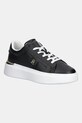 Kožené tenisky Tommy Hilfiger TH FASHION COURT SNEAKER platforma čierna FW0FW08631