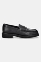 Usnjeni mokasini Tommy Hilfiger CREST SQUARISH TOE PENNY LOAFER FW0FW08633 črna AW25