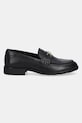 Usnjeni mokasini Tommy Hilfiger TH LOGO LEATHER LOAFER FW0FW08705 črna AW25