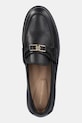 Usnjeni mokasini Tommy Hilfiger TH LOGO LEATHER LOAFER črna FW0FW08705