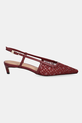 Lodičky Tommy Hilfiger MONO SQUARED TOE KITTEN SLINGB FW0FW08746 burgundské AW25