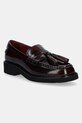 Tommy Hilfiger bőr mokaszin TASSEL SQUARISH TOE LTHR LOAFER nappa bőr burgundia FW0FW08749
