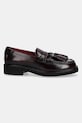 Tommy Hilfiger bőr mokaszin TASSEL SQUARISH TOE LTHR LOAFER FW0FW08749 burgundia AW25
