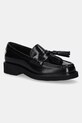 Tommy Hilfiger mocassini in pelle TASSEL SQUARISH TOE LTHR LOAFER pelle fiore nero FW0FW08749