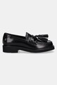 Tommy Hilfiger bőr mokaszin TASSEL SQUARISH TOE LTHR LOAFER FW0FW08749 fekete AW25