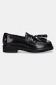 Tommy Hilfiger mocassini in pelle TASSEL SQUARISH TOE LTHR LOAFER FW0FW08749 nero AW25