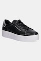 Tommy Hilfiger sneakersy skórzane ESSENTIAL PLATFORM COURT SNEAKER platforma czarny FW0FW08756