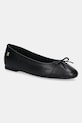 Kožené balerínky Tommy Hilfiger TOE CAP LEATHER BALLERINA čierna FW0FW08759