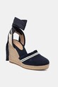 Espadrile Tommy Hilfiger FRINGE CANVAS HIGH WEDGE Sintetični mornarsko modra FW0FW08878