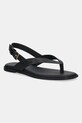 Шкіряні сандалі Tommy Hilfiger COLOR BLOCK THONG FLAT SANDAL віденський чорний FW0FW08883