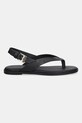 Шкіряні сандалі Tommy Hilfiger COLOR BLOCK THONG FLAT SANDAL FW0FW08883 чорний AW25
