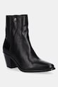 Tommy Hilfiger ghete chelsea de piele WESTERN MID HEEL LEATHER CHELSEA peste 8 cm negru FW0FW08890