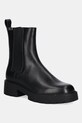Δερμάτινες μπότες τσέλσι Calvin Klein Jeans COMBAT MID CHELSEA BOOT HW LTH υφασμάτινο μαύρο YW0YW01869