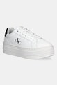 Calvin Klein Jeans sneakers BOLD FLATF LOW LACE LTH piele alb YW0YW01878