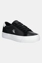 Calvin Klein Jeans sneakersy VULC FLATFORM MG NYLON MIX skóra zamszowa czarny YW0YW01896