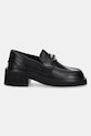 Δερμάτινα μοκασίνια Tommy Jeans TJW CHUNKY HEEL LOAFER EN0EN02789 μαύρο AW25