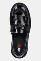 Δερμάτινα μοκασίνια Tommy Jeans TJW FRINGES LOAFER μαύρο EN0EN02790