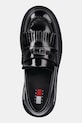 Δερμάτινα μοκασίνια Tommy Jeans TJW FRINGES LOAFER μαύρο EN0EN02790