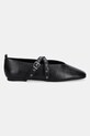 Tommy Jeans bőr balerina cipő TJW LEATHER MARYJANE BALLERINA EN0EN02868 fekete AW25