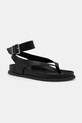 Tommy Jeans sandale de piele TJW ANKLE STRAP SANDAL piele negru EN0EN02873