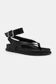 Tommy Jeans bőr szandál TJW ANKLE STRAP SANDAL nappa bőr fekete EN0EN02873