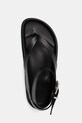Tommy Jeans sandale de piele TJW ANKLE STRAP SANDAL negru EN0EN02873