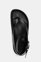 Tommy Jeans bőr szandál TJW ANKLE STRAP SANDAL fekete EN0EN02873