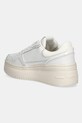 Obuwie Tommy Jeans sneakersy skórzane TJW RETRO BASKET FLATFORM EN0EN02840 biały