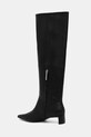 Obuv Kožené čižmy Calvin Klein SET BACK KITTEN HEEL KNEE BOOT HW0HW02587 čierna