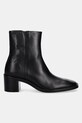 Calvin Klein botki skórzane BLOCK HEEL ZIP BOOT LTH HW0HW02593 czarny NC25