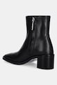 Obuwie Calvin Klein botki skórzane BLOCK HEEL ZIP BOOT LTH HW0HW02593 czarny
